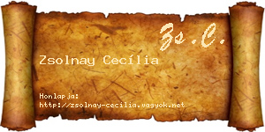 Zsolnay Cecília névjegykártya